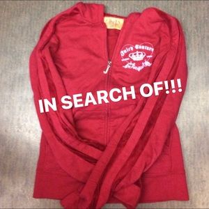 In search of this Red/Burgundy/Maroon vintage juicy jacket and or skirt or pants